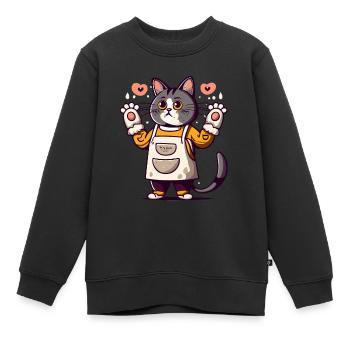 Koch - Kinder Premium Organic Sweatshirt - Schwarz - Vorne - AI Model Kid Female (0cm)