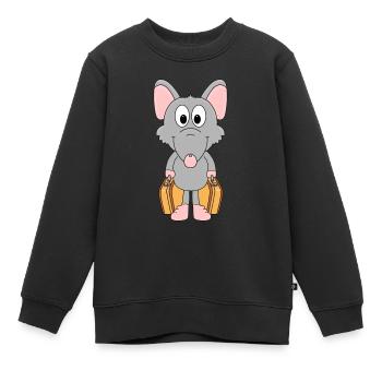 RATTE - KOFFER - TIER - TIERISCH - Kinder Premium Organic Sweatshirt - Schwarz - Vorne - AI Model Kid Female (0cm)