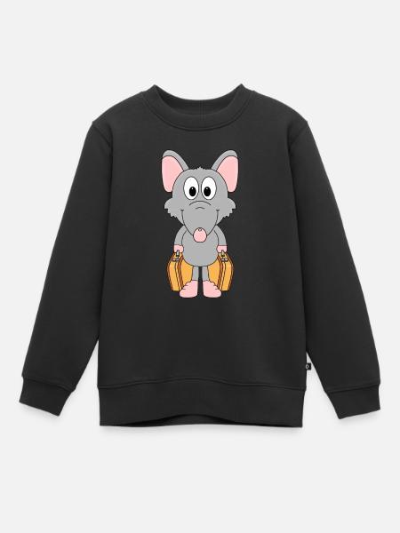 RATTE - KOFFER - TIER - TIERISCH - Kinder Premium Organic Sweatshirt - Schwarz