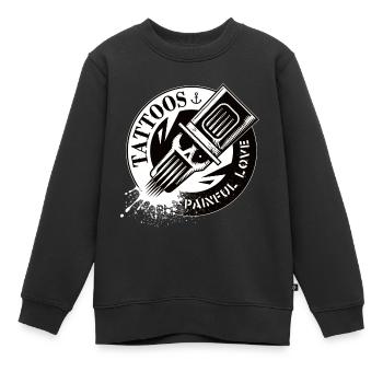 TATOUAGES AMOUR DOULOUREUX - Sweat Premium enfant bio - noir - Devant - AI Model Kid Female (0cm)