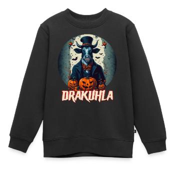 Dracula Vache Vampire Drakuhla - Sweat Premium enfant bio - noir - Devant - AI Model Kid Female (0cm)