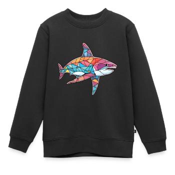Hai buntes Aquarell Tier Haustier Illustration - Kinder Premium Organic Sweatshirt - Schwarz - Vorne - AI Model Kid Female (0cm)