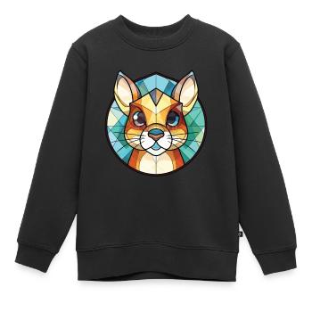 Chipmunk coloré aquarelle Animal Illustration - Sweat Premium enfant bio - noir - Devant - AI Model Kid Female (0cm)