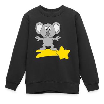 KOALA - STERNSCHNUPPE - TIER - TIERISCH - Kinder Premium Organic Sweatshirt - Schwarz - Vorne - AI Model Kid Female (0cm)