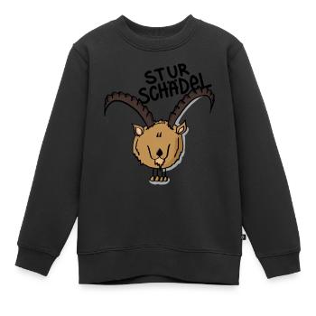 Steinbock Sturschädel - Kinder Premium Organic Sweatshirt - Schwarz - Vorne - AI Model Kid Female (0cm)