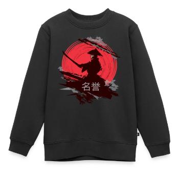 Ehre, japanischer Samurai - Kinder Premium Organic Sweatshirt - Schwarz - Vorne - AI Model Kid Female (0cm)