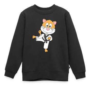 KARATE - KAMPFSPORT - SPORT - HAMSTER - TIER - Kinder Premium Organic Sweatshirt - Schwarz - Vorne - AI Model Kid Female (0cm)