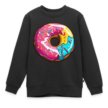 Donuts / Süßigkeit / Zuckerguss / Dessert / Gebäck - Kinder Premium Organic Sweatshirt - Schwarz - Vorne - AI Model Kid Female (0cm)