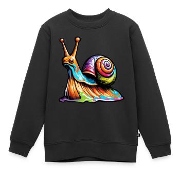 Schnecke / Tier / kriechen / Schleimig / langsam - Kinder Premium Organic Sweatshirt - Schwarz - Vorne - AI Model Kid Female (0cm)