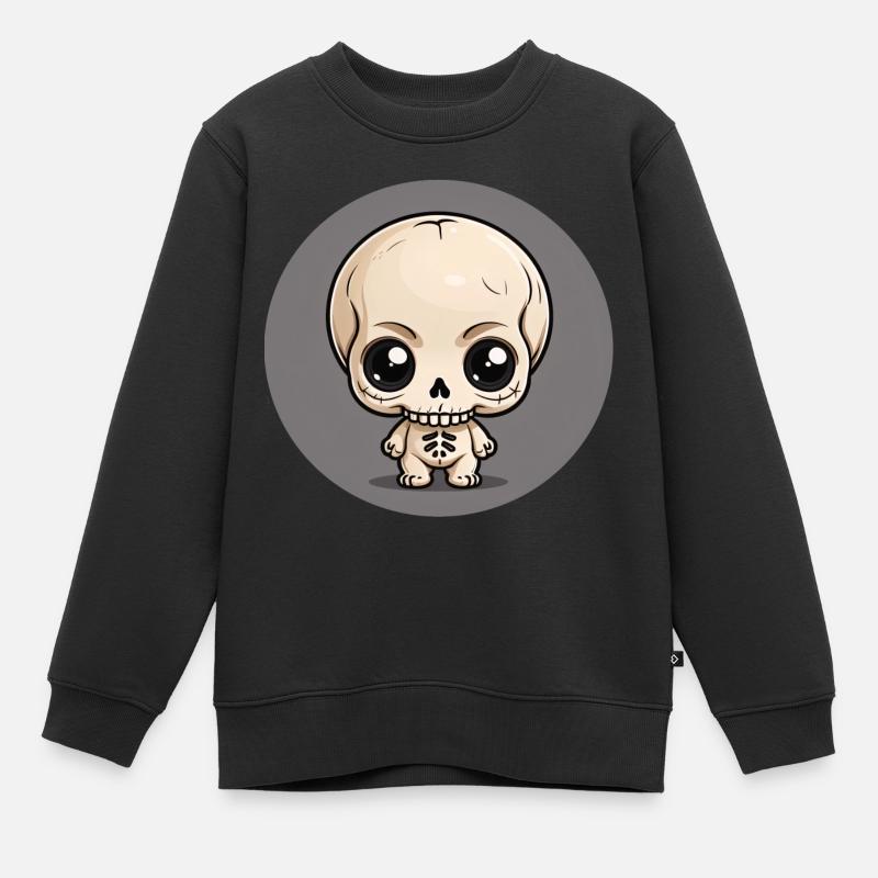 Halloween - Petit squelette mignon - Sweat Premium enfant bio - noir