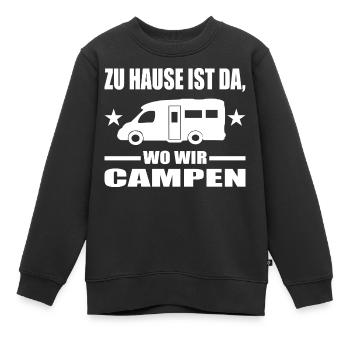 Camping - Kinder Premium Organic Sweatshirt - Schwarz - Vorne - AI Model Kid Female (0cm)