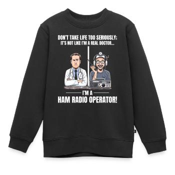 Echter Arzt vs Amateurfunker Vintage - Kinder Premium Organic Sweatshirt - Schwarz - Vorne - AI Model Kid Female (0cm)