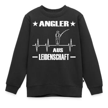 Angeln - Kinder Premium Organic Sweatshirt - Schwarz - Vorne - AI Model Kid Female (0cm)