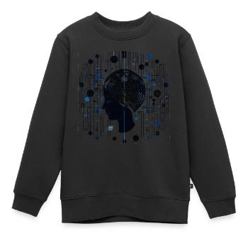 Structures cérébrales - Art surréaliste - Sweat Premium enfant bio - noir - Devant - AI Model Kid Female (0cm)