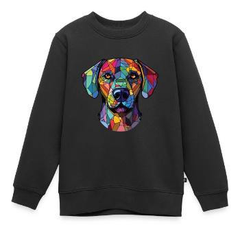Cao De Castro Laboreiro Hunderasse Aquarellglas - Kinder Premium Organic Sweatshirt - Schwarz - Vorne - AI Model Kid Female (0cm)