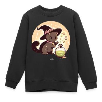 Potion Cat - Sweat Premium enfant bio - noir - Devant - AI Model Kid Female (0cm)