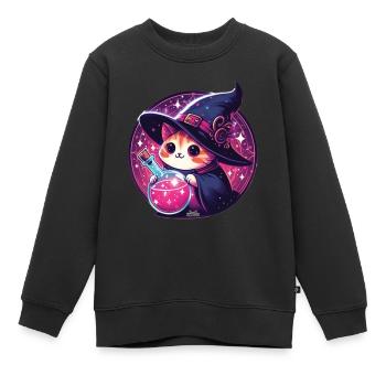 Potion Cat 2 - Sweat Premium enfant bio - noir - Devant - AI Model Kid Female (0cm)