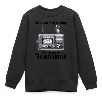 Vintage-Amateurfunker Lustig - Kinder Premium Organic Sweatshirt - Schwarz - Vorne - AI Model Kid Female (0cm)
