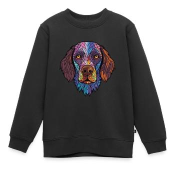 Deutscher rauhaariger Vorstehhund Rasse Aquarell - Kinder Premium Organic Sweatshirt - Schwarz - Vorne - AI Model Kid Female (0cm)
