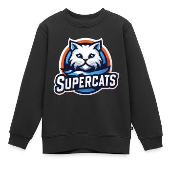 Supercats 3 Logo - Kinder Premium Organic Sweatshirt - Schwarz - Vorne - AI Model Kid Female (0cm)