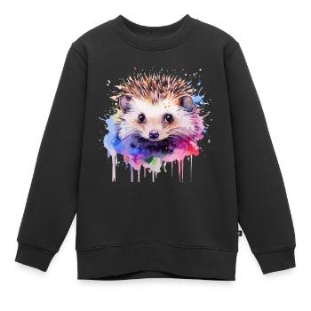 Igel, niedlicher Igel - Kinder Premium Organic Sweatshirt - Schwarz - Vorne - AI Model Kid Female (0cm)