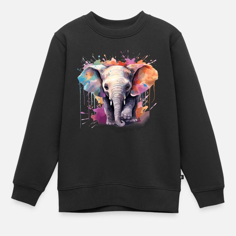 Baby-Elefant - Kinder Premium Organic Sweatshirt - Schwarz