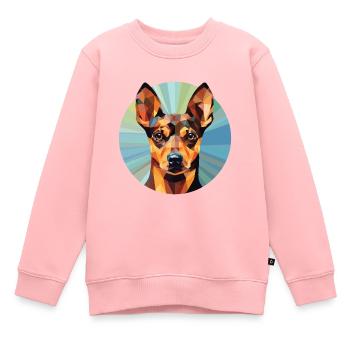 Deutsch Rauhaar Vorstehhund Rasse Aquarell - Kinder Premium Organic Sweatshirt - Rosa - Vorne - AI Model Kid Female (0cm)
