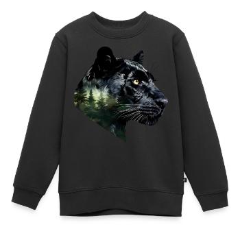 Panther - Kinder Premium Organic Sweatshirt - Schwarz - Vorne - AI Model Kid Female (0cm)