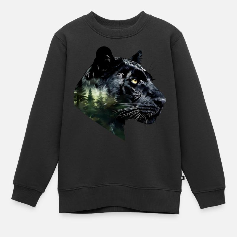 Panther - Kinder Premium Organic Sweatshirt - Schwarz