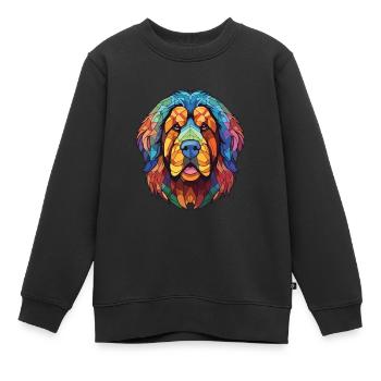 Tibetischer Mastiff Hunderasse Aquarell Illustration - Kinder Premium Organic Sweatshirt - Schwarz - Vorne - AI Model Kid Female (0cm)