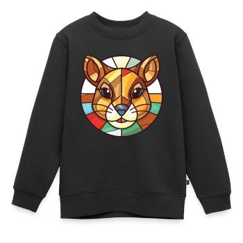 Chipmunk coloré aquarelle Animal Illustration - Sweat Premium enfant bio - noir - Devant - AI Model Kid Female (0cm)