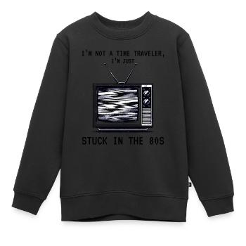 Vintage-TV-Bildschirm: Nostalgische Verbindung zu den 80er Jahren - Kinder Premium Organic Sweatshirt - Schwarz - Vorne - AI Model Kid Female (0cm)