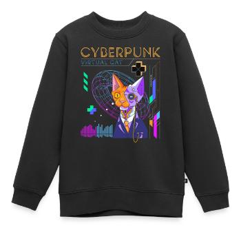 Technologie Android du futur - Sweat Premium enfant bio - noir - Devant - AI Model Kid Female (0cm)