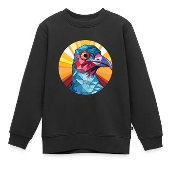 Kuckuck buntes Aquarell Tier Haustier Illustration - Kinder Premium Organic Sweatshirt - Schwarz - Vorne - AI Model Kid Female (0cm)