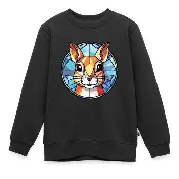 Chipmunk coloré aquarelle Animal Illustration - Sweat Premium enfant bio - noir - Devant - AI Model Kid Female (0cm)