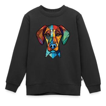 Cao De Castro Laboreiro Hunderasse Aquarellglas - Kinder Premium Organic Sweatshirt - Schwarz - Vorne - AI Model Kid Female (0cm)