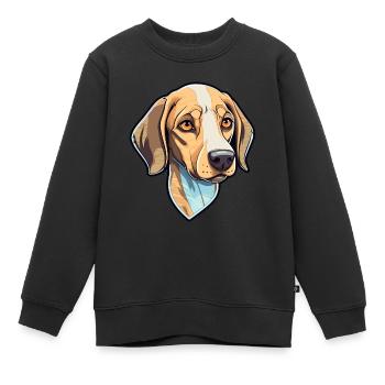 Braque Saint Germain race de chien Cartoon Kawaii Illu - Sweat Premium enfant bio - noir - Devant - AI Model Kid Female (0cm)