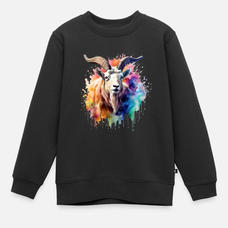 Ziege, Ziege - Kinder Premium Organic Sweatshirt - Schwarz