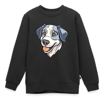 Moscou chien de garde race de chien dessin animé kawaii illustrat - Sweat Premium enfant bio - noir - Devant - AI Model Kid Female (0cm)