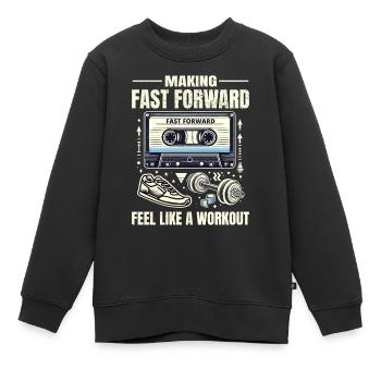 Cassette d'entraînement rétro des années 80, entraînement de remise en forme - Sweat Premium enfant bio - noir - Devant - AI Model Kid Female (0cm)