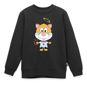 ENGEL - HAMSTER - TIER - TIERISCH - Kinder Premium Organic Sweatshirt - Schwarz - Vorne - AI Model Kid Female (0cm)