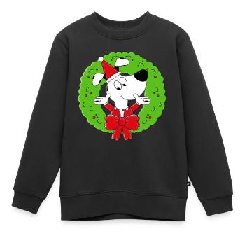 HUND - WEIHNACHTEN - ADVENT - TIER - TIERISCH - Kinder Premium Organic Sweatshirt - Schwarz - Vorne - AI Model Kid Female (0cm)