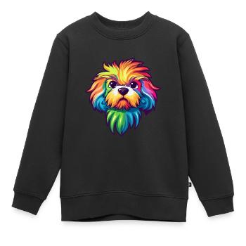 Briquet Griffon Vendéen Chien Race Cartoon Kawaii I - Sweat Premium enfant bio - noir - Devant - AI Model Kid Female (0cm)