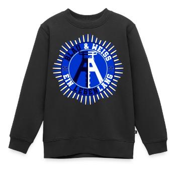 Blau Weiss ein Lebenlang | Farben änderbar - Kinder Premium Organic Sweatshirt - Schwarz - Vorne - AI Model Kid Female (0cm)