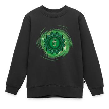 Anahata Viertes Chakra - Kinder Premium Organic Sweatshirt - Schwarz - Vorne - AI Model Kid Female (0cm)