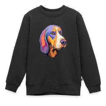 Serbischer dreifarbiger Jagdhund Rasse Cartoon Kawaii - Kinder Premium Organic Sweatshirt - Schwarz - Vorne - AI Model Kid Female (0cm)