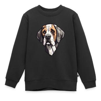 Braque Auvergne Chien Race Cartoon Kawaii Illustrat - Sweat Premium enfant bio - noir - Devant - AI Model Kid Female (0cm)