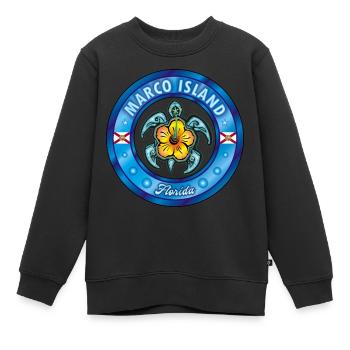 Marco Island Florida Meeresschildkröte Hibiskus - Kinder Premium Organic Sweatshirt - Schwarz - Vorne - AI Model Kid Female (0cm)