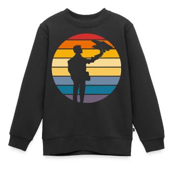 Falknerei Ornithologie Geschenk - Kinder Premium Organic Sweatshirt - Schwarz - Vorne - AI Model Kid Female (0cm)