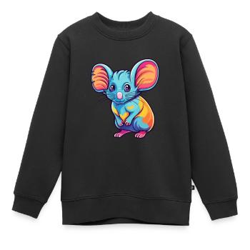 Elephant Shrew Colorful Watercolor Cartoon Kawaii - Kids Premium Organic Sweatshirt - black - Front - AI Model Kid Female (0cm)